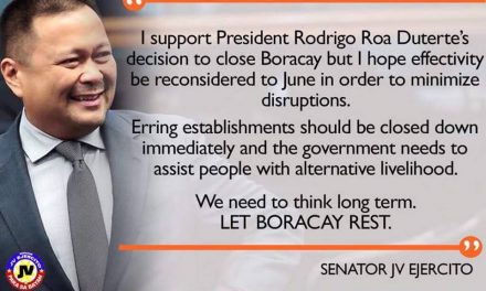 Sen. JV Ejercito On the Boracay Closure